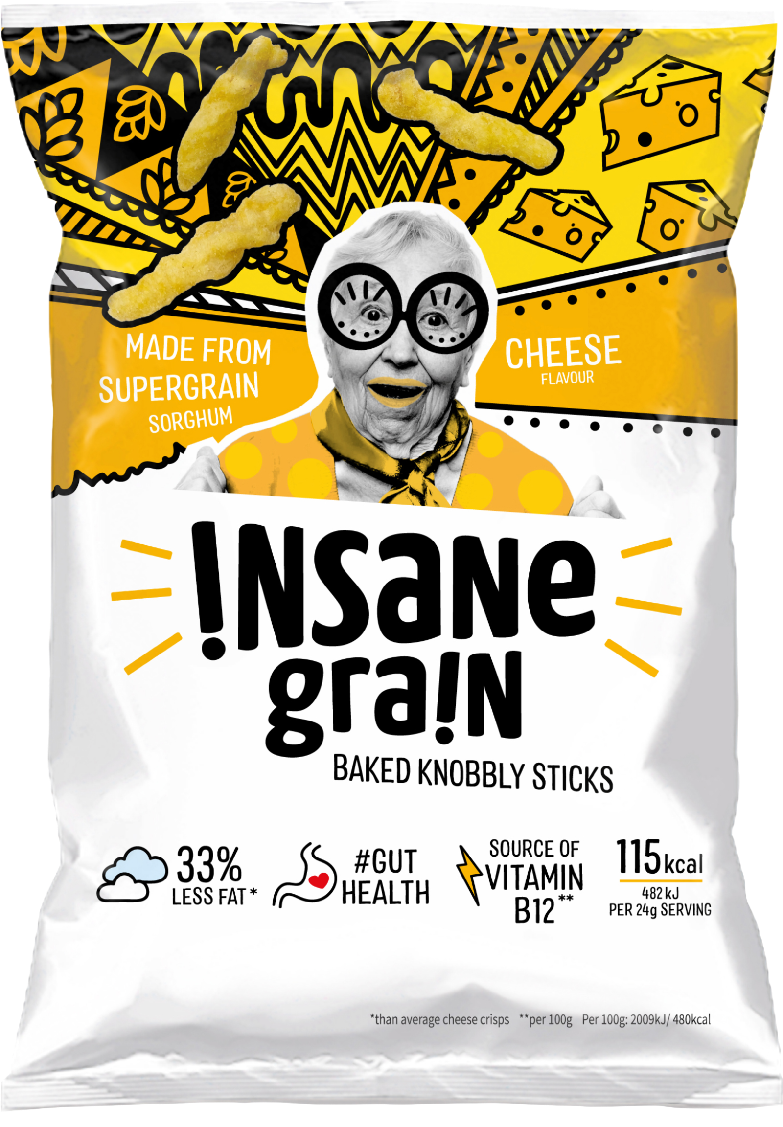 Cheese Flavour Supergrain Puffs – Insane Grain